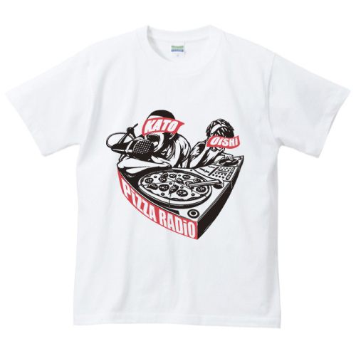 【Oishi x Kato's Pizza Radio】"Radio DJ" T-Shirt White